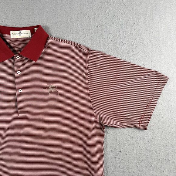 Fairway & Greene Red White Striped Albany Country Club Collared Polo Shirt L - Picture 2 of 16